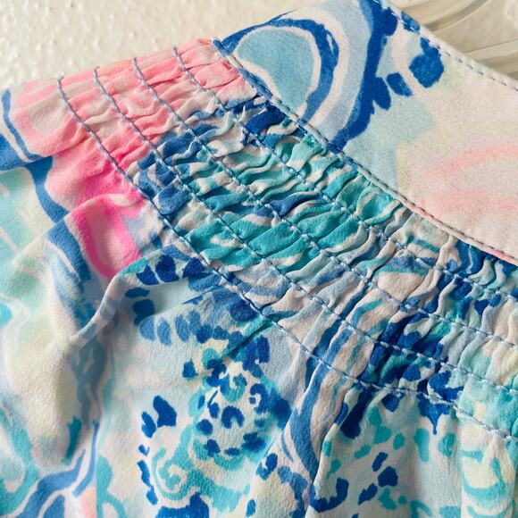 Lilly Pulitzer SILK Size XS Pink Blue blouse - Picture 8 of 11